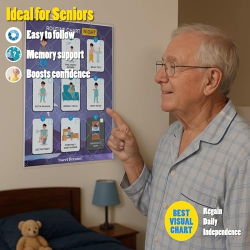 Night Routine Chart for Kids – Step-by-Step Visual Schedule (9x12 Laminated) | Self-Care Educational Chart for Children, Special Needs & Autism – Bedtime Routine Support – English - Image 6