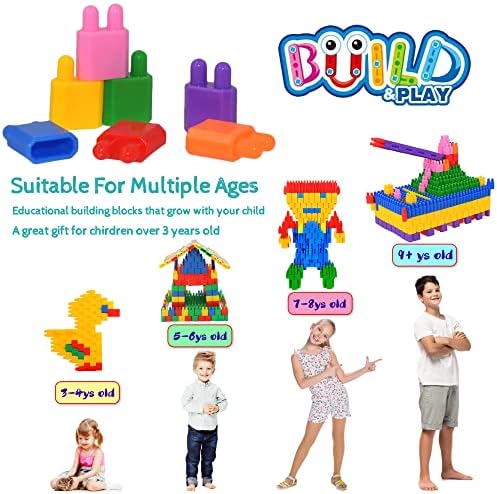 FUBAODA Kids 600pcs Set Building Blocks Construction Toy - Learning Playset STEM Educational Kit Child Branin Development Preschool Kindergarten Toy - Image 4