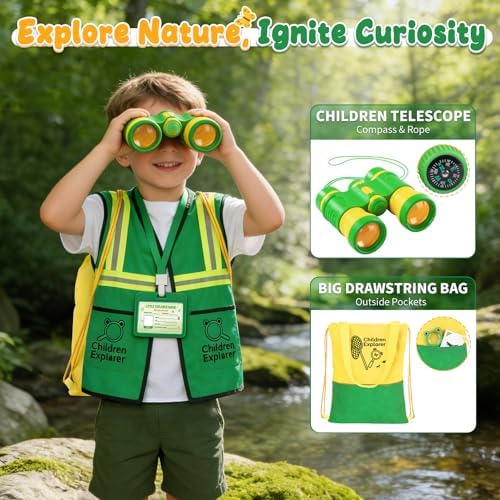Bug Catcher for Kids, 24PCS Bug Catching Kit with Vest & Bag, Magnifying Glass Butterfly Net Kids Binoculars, Outdoor Exploration Camping Toys Gift Insect Catcher for Boys Girls Age 3-8 - Image 2