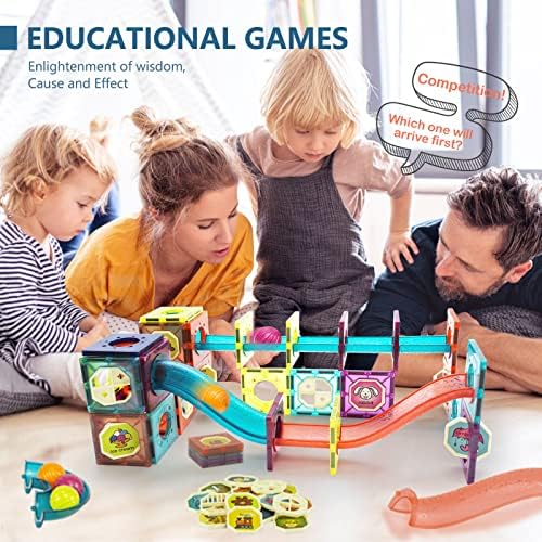 LTKFFFdp Magnetic Building Blocks STEM Educational Toys for Kids Ages 4-12, Ball Track and 3D Stacking Construction Set - Image 5