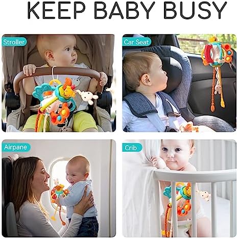 Baby Airplane Travel Toy for Toddlers 1-3, Silicone Pull String Sensory Toy - Image 6