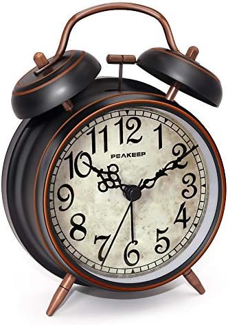 Peakeep Retro 4.5 inches Battery Operated Twin Bell Loud Alarm Clock by PEAKEEP