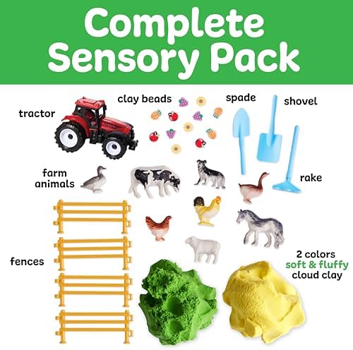 Creativity for Kids Sensory Pack: Farm, Sensory Toys for Toddlers, Pretend Play Farm Animals for Kids, Toddler Travel Toys & Screen Free Summer Supplies (Ages 3+) - Image 3
