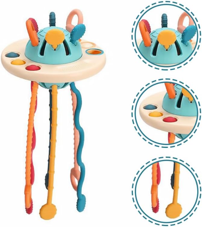 Toddmomy Pull String Interactive Sensory Toy for Toddlers Early Development Silicone Baby Learning Toy 8.26X4.72X4.72In Hand Eye Coordination Motor Skills - Image 6