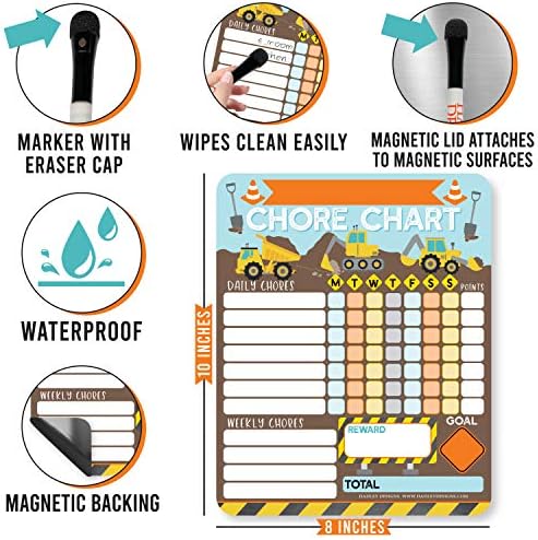 Magnetic Chore Chart for Kids Dry Erase Reward Chart for Home and Classroom - Image 5
