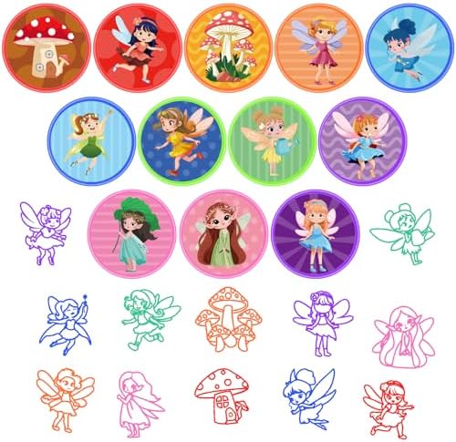 Cinrobiye 24 Pcs Fairy Stampers for Kids, Pre-Inked Fairy Party Favors, Birthday Goodie Bag Fillers, Classroom Rewards, Treasure Box Prizes, Pinata Fillers, Carnival Toys - Image 3