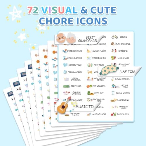 4 in 1 Namable Chore Chart for Kids, Dry Erase Morning/Bedtime Routine Chart for Kids for Refrigerator, Magnetic Visual Schedule for Kids Toddlers to Do List Checklist for Multiple Kids - Image 3