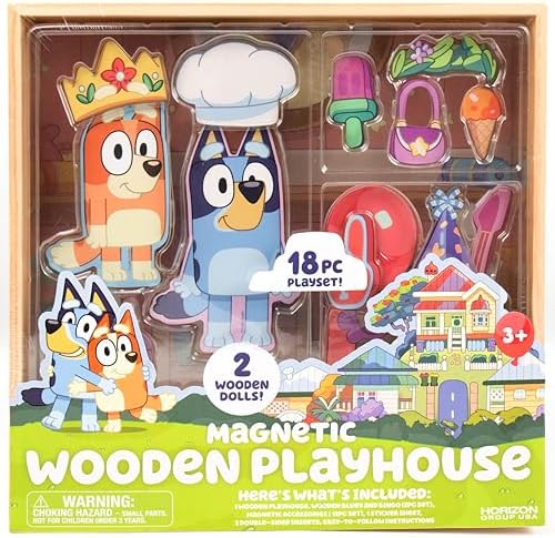 Horizon Group USA Magnetic Playset for Kids, Bluey Wood Playset - Image 2