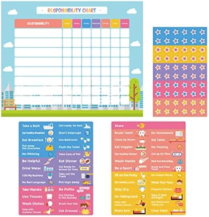Chore Chart for Kids Magnetic Responsibility Chart Reward Chart 3D Stars by pneat