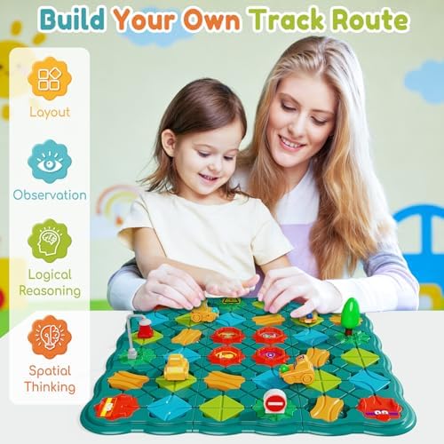 STEM Board Games Kids Toys, Maze Brain Teaser Puzzles Learning Games, Logic Road Track Building Blocks Educational Montessori Preschool Birthday Boys Girls Gifts for Kids Ages 3 4 5 6 7 8 Year Old - Image 4
