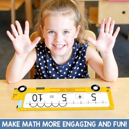 Number Line Dry Erase Boards Cards, 26 Pack 4x14 School Bus - Image 4