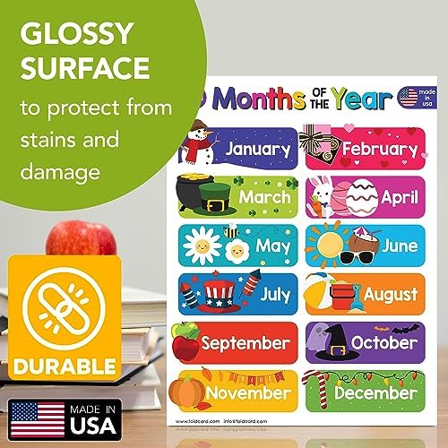 FoldCard Months of the Year Chart Educational Poster 8.5x11 5pk - Image 3