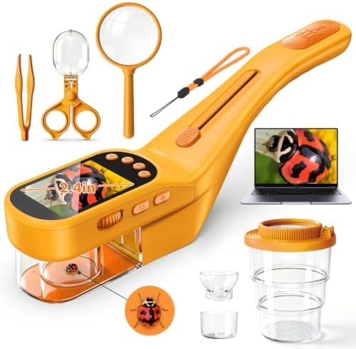 Bug Catcher for Kids with Microscope, Bug Catching Kit-Orange by Vorth