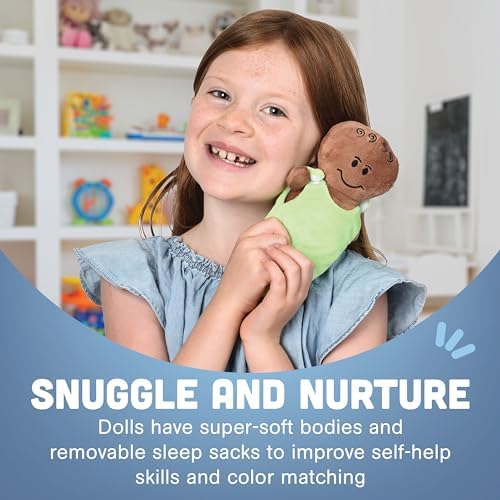 Constructive Playthings Expression Babies Plush Dolls, Super Soft Baby Dolls Set, Therapy Toys, Multicultural and Social Emotional Learning, Baby Toys for All Ages, Set of 6 Plush Dolls, Multicolor - Image 6