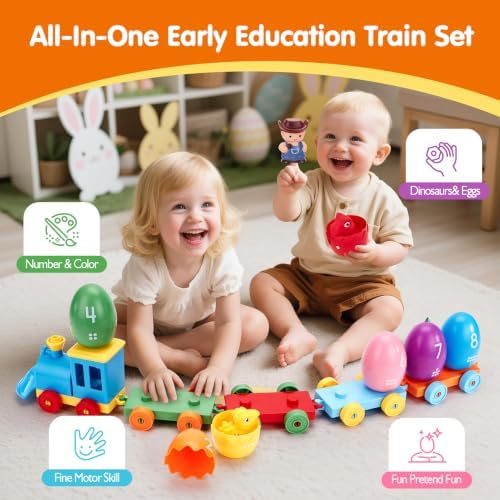 hahaland Montessori Dinosaur Train Set, Learning Toy for Toddlers Ages 2-3 - Image 2