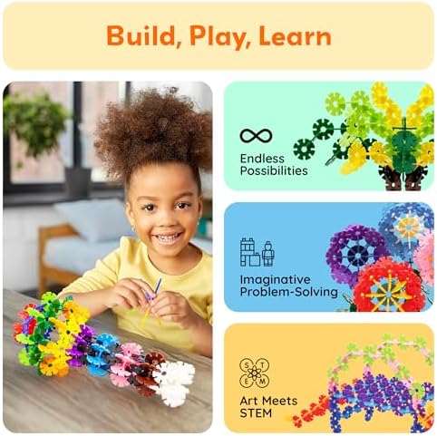 PicassoTiles 300 Piece Interlocking Disc Building Chips, STEM Toy for Kids - Image 4