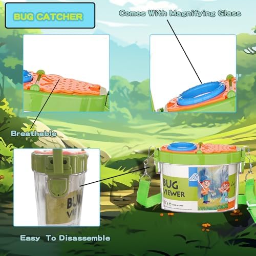 Bug Catcher for Kids - Outdoor Insect Catching Kit with Butterfly Net, Bug Box, and Storage Bag - Non-Toxic Educational Toys for Nature Exploration, for Boys & Girls Ages 3-12 - Image 3