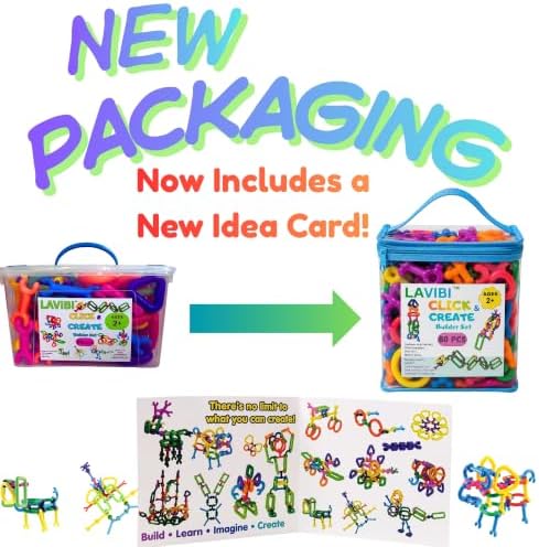 Click & Create Builder Set (80 pcs) - STEM Educational Interlocking Building Blocks for Kids Ages 2-7, Creative Construction Toy for Boys & Girls, Colorful Fine Motor Skills Toy - Image 4