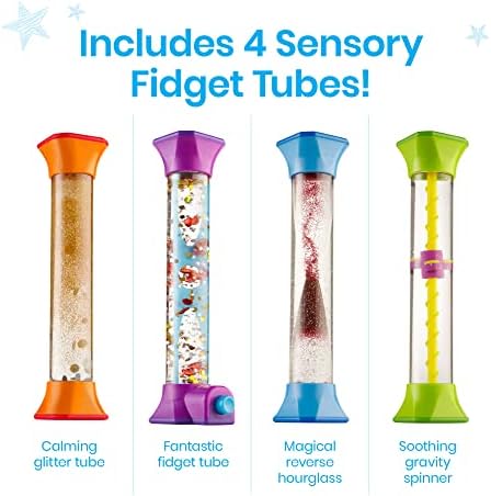 hand2mind Sensory Fidget Tubes, Sensory Toys, Travel Toys, Quiet Fidgets for Classroom, Calm Down Corner Supplies, Anxiety Relief Items for Kids, Toddler Stocking Stuffers, for Kids - Image 2