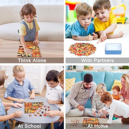 LELEMON Puzzles for Kids Ages 4-6,Food 60 Piece Puzzles for Kids Ages 6-8 in a Metal Box,Children Jigsaw Puzzles Kids Puzzles,Educational Learning Puzzle Toys for Girls and Boys - Image 4
