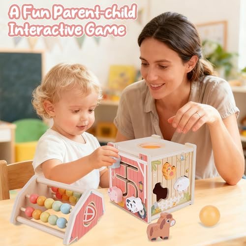 Melofaver Montessori Toys for 1 Year Old, Wooden Farm Animal Barn Toys Gift - Image 6