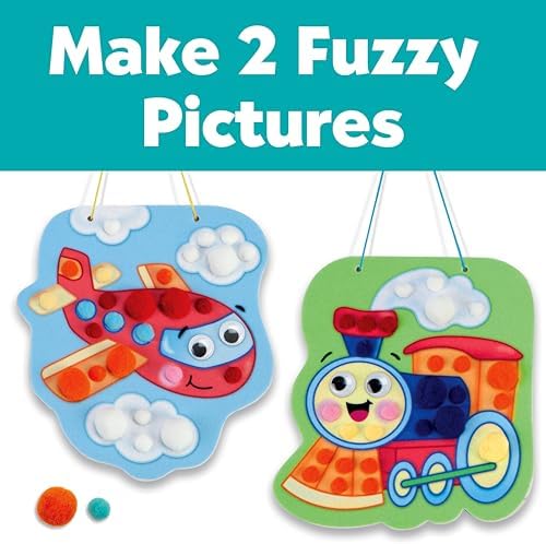 Creativity for Kids Pom Pom Pictures: Transportation - Train and Plane - Preschool Learning Activity, Sensory Toys for Toddlers Ages 3-4+ - Image 2