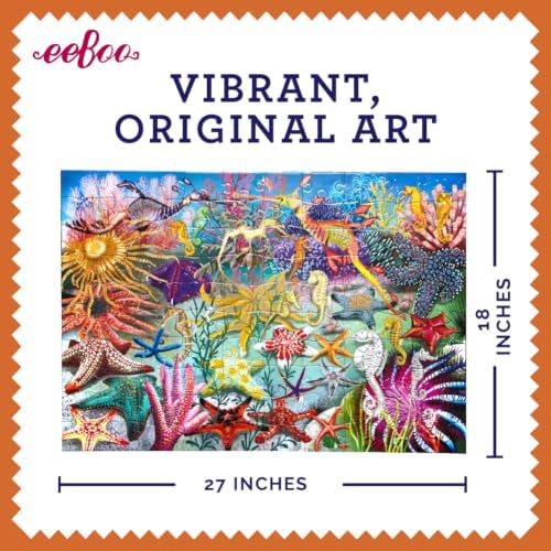 eeBoo Seahorses, Sea Stars & Sea Slugs 100 Piece Children's Puzzle, 27"x18" - Image 3