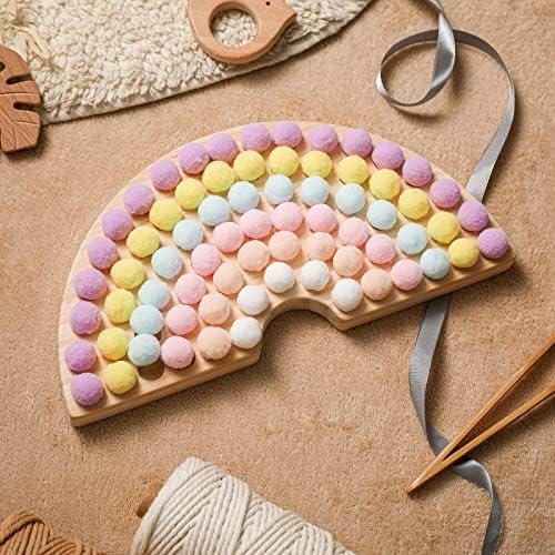 ibwaae Wooden Peg Board Beads Game Color Sorting Toys Counting Matching Game Bead Counting Fine Motor Skill Montessori Toys for Toddlers (Macaron Color) - Image 3