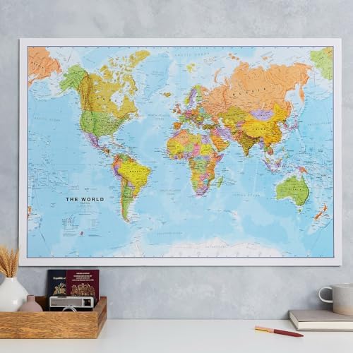 Laminated World Map - 17 x 22 in - Map of the World - 2025 Updated - Image 4