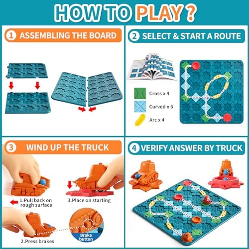 Kids Toys STEM Board Games - Large Size Logical Road Builder Educational Brain Teasers Puzzles Toys, Preschool Learning Montessori Big Board Maze Birthday Gifts Kids Boys Girls Age 4-8 Year Old - Image 2