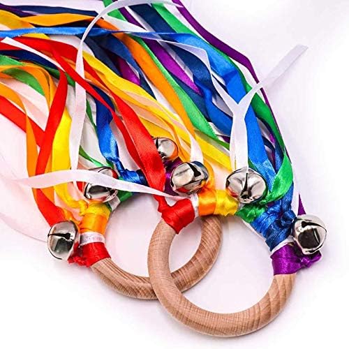 TANOFAR Montessori Toy | Hand Kite | Baby Sensory Toy | Sensory Ribbon Toy | Waldorf Toy | Wooden Baby Toys | Wooden Toddler Toys | Rainbow Hand Kite by TANOFAR