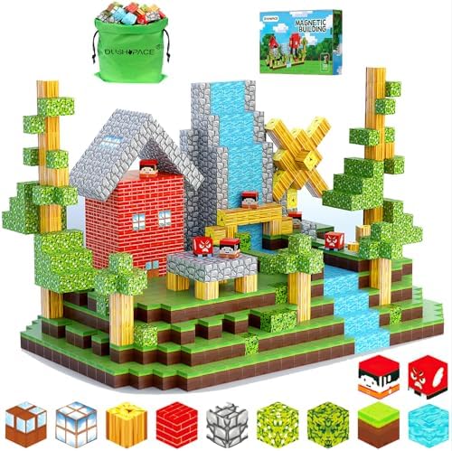 Magnetic Building Blocks STEM Toys for Kids Ages 3-12 – 120 PCS Educational Construction Set with Storage Bag, Safe & Durable Learning Toys for Toddlers Children Boys Girls by Unknown