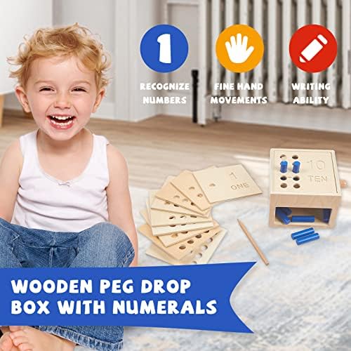 Wooden Montessori Toddler Counting Peg Board Box - Numbers & Math Toys for 1-3 Year Olds - Image 2