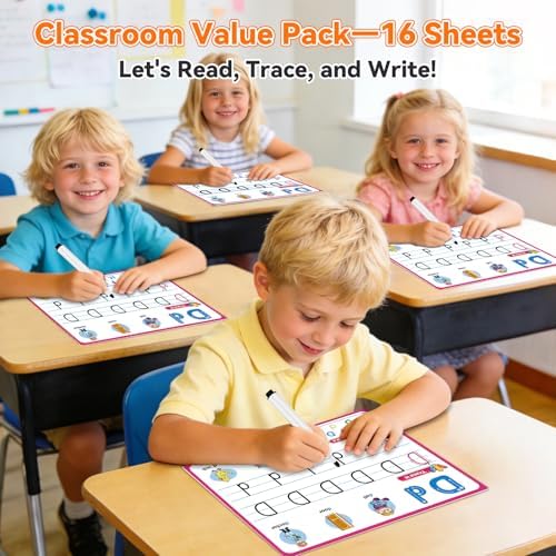 16PACK Alphabet Numbers Shapes Flash Cards,Handwriting Practice - Image 5