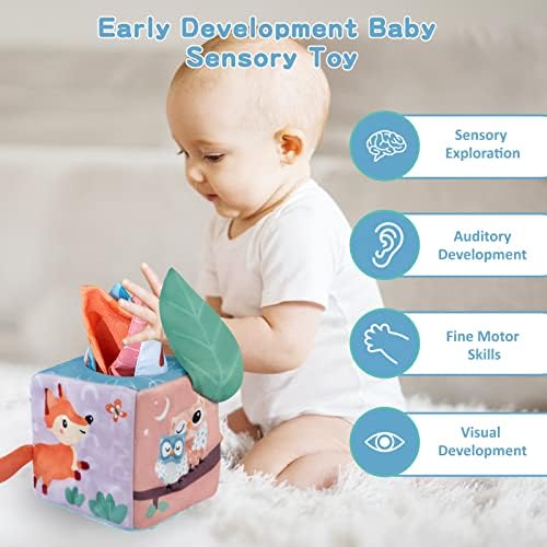 Twefex Baby Tissue Box Toy, Montessori Toy for Babies 6-12 Months, Tissue Box Baby Sensory Toys for 1 Year Old Boy Girl, Early Learning Baby Infant Toys 6-12 Months - Image 2