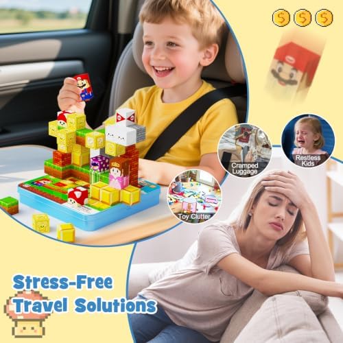 Travel Magnetic Blocks Kids Toys: 49 PCS Mini Magnets Cubes with Iron Box - Image 5