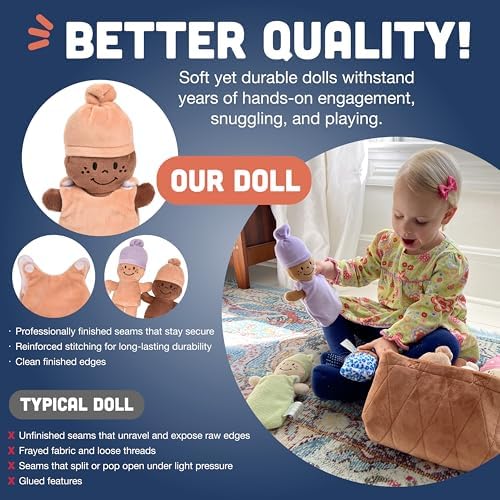 Creative Minds Basket of Babies Soft Baby Dolls, Sensory Toys, Multicultural, Diversity, Inclusion and Social Emotional Learning, Baby Toys for All Ages, Set of 6 Plush Dolls, Multicolor - Image 4