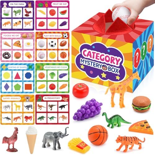 Montessori Sensory Toys for 3-8 Year Olds | 58-Piece Learning & Sorting Games with Mystery Box | Preschool Activities & Speech Therapy Gifts | Easter Basket Stuffers, Birthday Gifts for Boys & Girls by Toyze