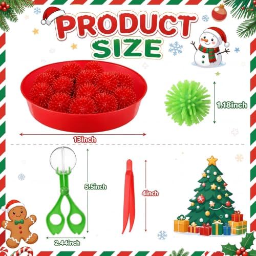 Leitee 71 Pcs Sensory Bin Filler,Red Green,Christmas - Image 2