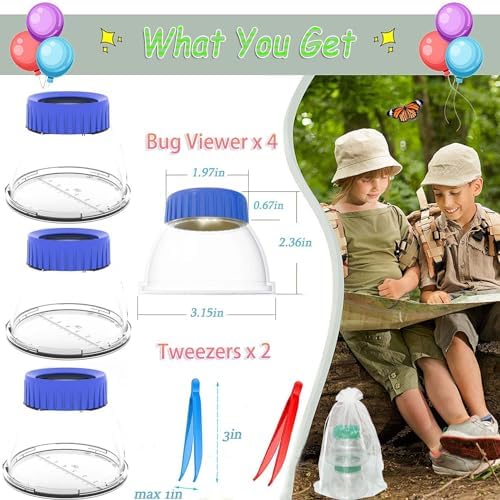 5X Magnifier Bug Viewer, Bugs Habitat Magnifying Bug Jar for Kids - Image 6