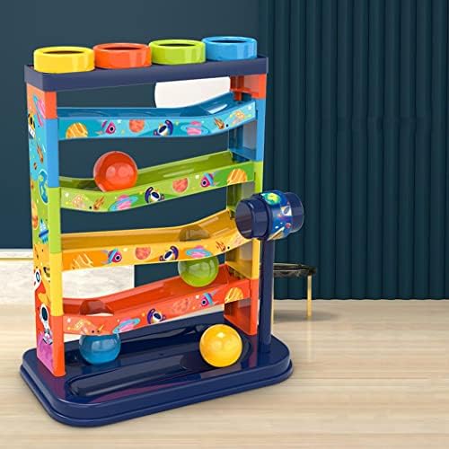 DuskHaven 4 Pieces Ball Ramps Toy Track Set with Hammer and Smooth Balls Promotes Manipulation Suitable for Kids Party Home Play - Image 2