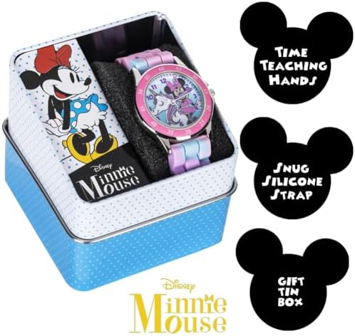 Minnie Mouse Time Teacher Watch for Girls - Analog Time Learning with Easy-to-Read Numbers and Comfortable Silicone Band - Image 3