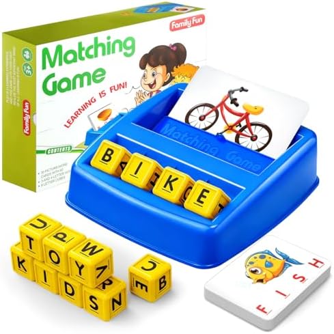 HahaGift Educational Toys for 3-5 Year Old Boy Girl Gifts, Matching Letter Learning Games Activities, Ideal Christmas Birthday Gift for Toddler Kids Age 3 4 5 6 7 Year Olds Boys Girls by HahaGift