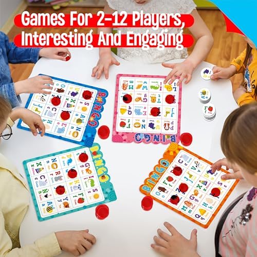 SpriteGru Spanish Bingo Game, 12 Bingo Board Spanish Letters, Numbers & Words Vocabulary Game, Early Educational Toys for Learning - Ages 4 and up, Perfect for Classroom & at Home (Up to 12 Players) - Image 6