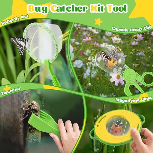 Bug Catching Kit for Kids 3-5: 17 PCS Bug Catcher Kit with Magnifying Glass - Image 4
