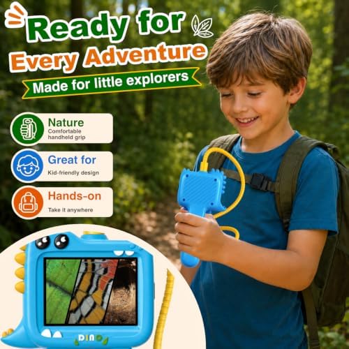 Borescope Camera Toy with Light for Kids, STEM Science Educational Toy for 3-10 Years Old Boys Girls Birthday Gift, Kids Endoscope with Light for Outdoor Adventures & Nature Discovery Blue - Image 2