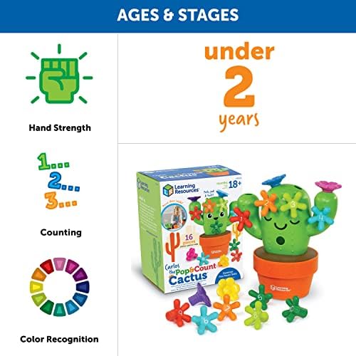 Learning Resources Carlos the Pop & Count Cactus - 16 Pieces, Age 18+ Months, Toddler Montessori Toys, Stacking Shape, Sorting And Matching Skill Activities, Educational Games - Image 5