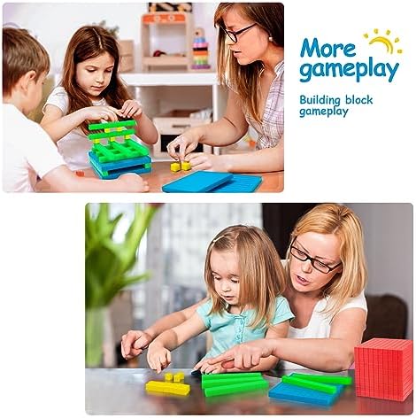 TOMMYHOME 334 PCS Base Ten Blocks Set,Contains 110 rods Counting Cubes to Help Kids Learn Maths. 2 Boxes-Pack. - Image 5