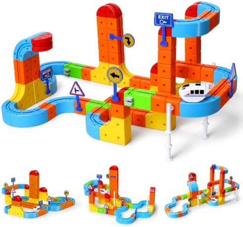 146PCS Electric Train Set for Kids, 3D Flexible Race Track STEM Toy by BOFIDAR