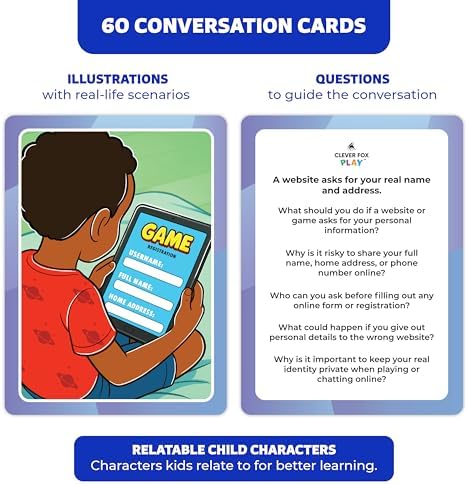 Who What Why Online Safety Conversation Cards for Kids, SEL Game - Image 2